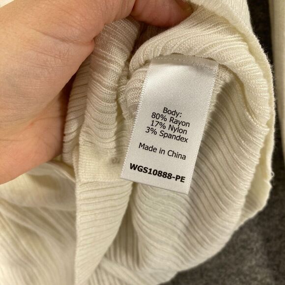 5/$45 41 Hawthorn Cardigan Women PM Petite White V-Neck Button Up Long Sleeve - Picture 6 of 9